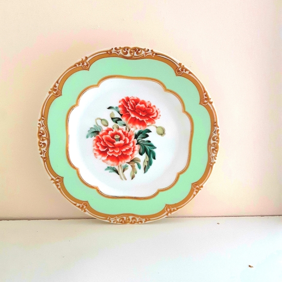 Andrea By Sadek French porcelain dessert set 4 Plates Winterthur Adaptation - Picture 3 of 6